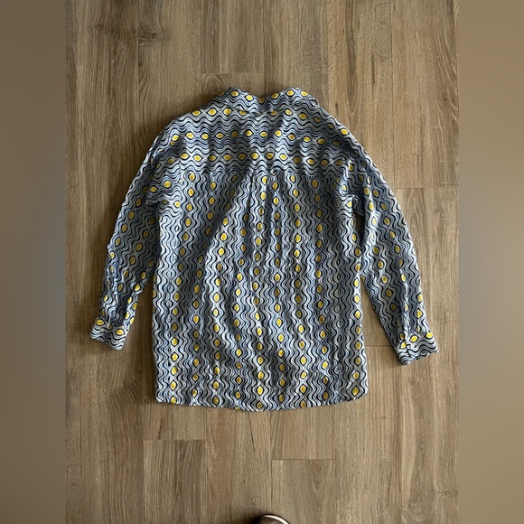 NWOT J. McLaughlin Fallon Tunic Blouse Blue Costa Key Print 100% Linen - Size XS - Picture 8 of 8